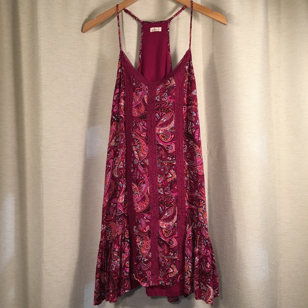 Hollister Magenta Dress with Crochet Lace Details